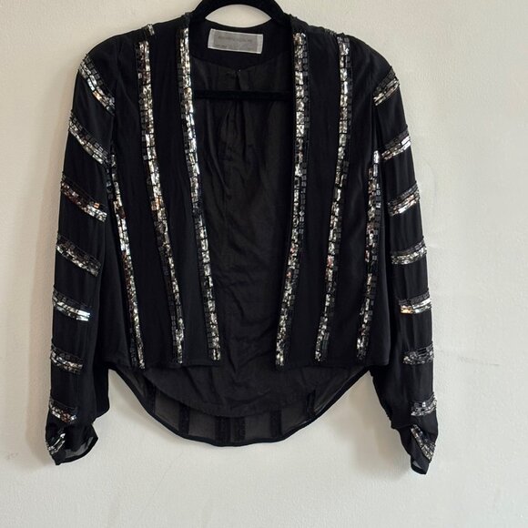 New Friends Colony Sequin Jacket - Black - Small - Picture 1 of 4